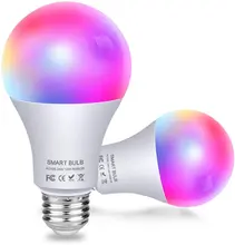 

LED Ball Light Bulb Colorful Smart Bulbs RGB E27 Holder Lamp Nightlight With Tuya APP Control Multiple Modes For Alexa Google