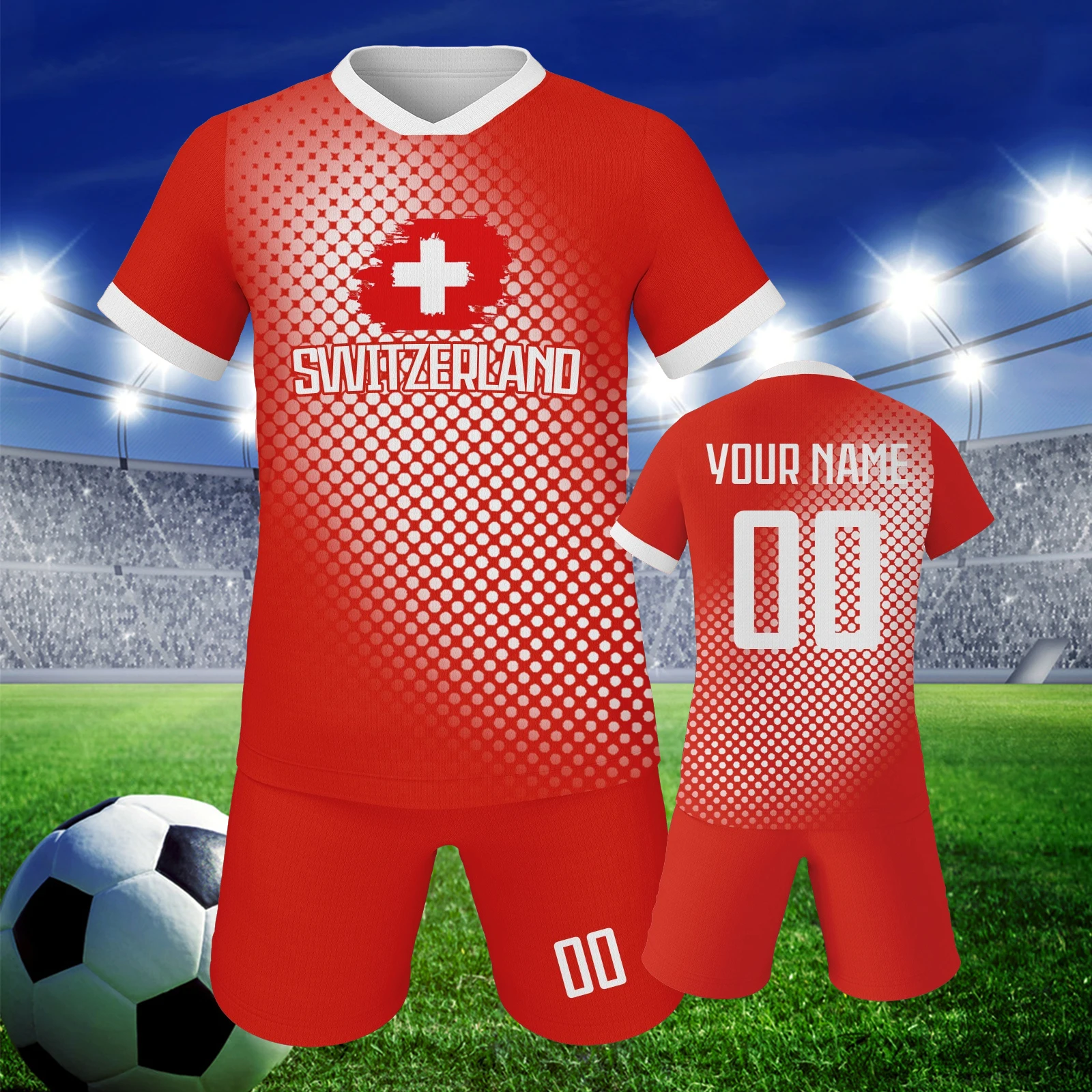 custom switzerland football jersey kit for kids personalized name number youth breathable soccer uniform boys girls fans gift Custom Switzerland Football Jersey Kit for Kids Personalized Name Number Youth Breathable Soccer Uniform Boys Girls Fans Gift 1