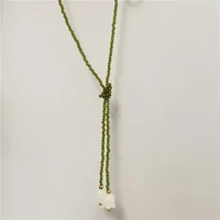 Perles de cristal d'olive blanc muguet, colliers enveloppés Double couche pour femmes, divers méthodes de port, pendentif П®д Garona ». 6