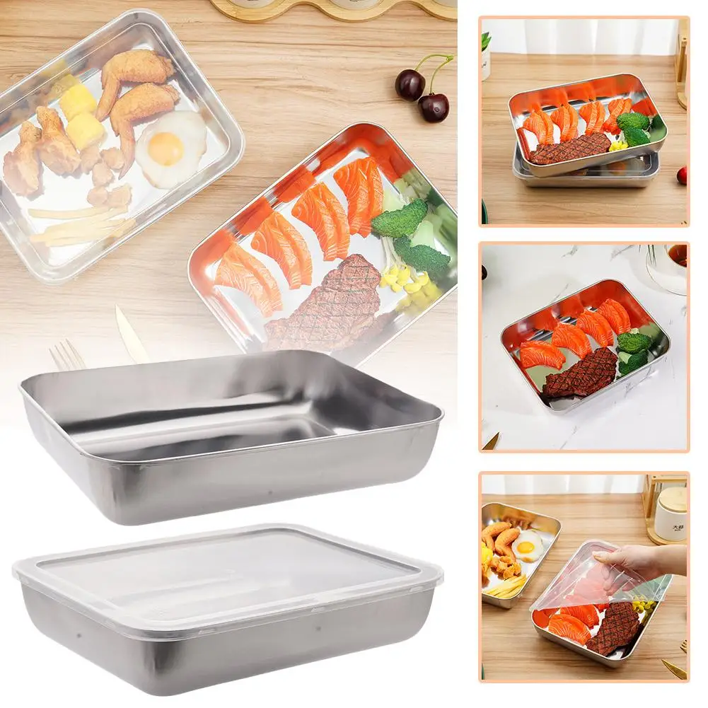 

Storage Box Freezer Crisper Outdoors Picnic Fresh Food Lunch Bento Box Stainless Steel Food Container Fruit Snack Box With Cover