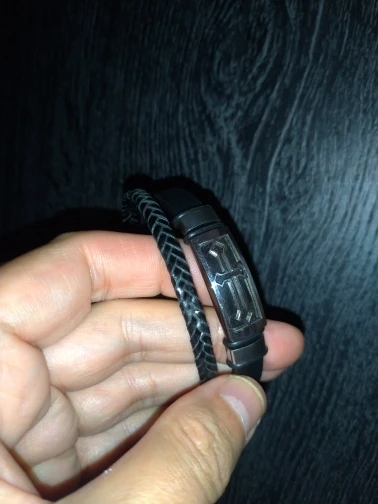 Leather Bracelet Stainless Steel Bracelet Metal Bracelet Christian Cross Bracelets Men Women Hand Jewelry Handmade 2 Lays Leather Cuff Bangle Stainless Steel Accessory 17-23cm Wristlet