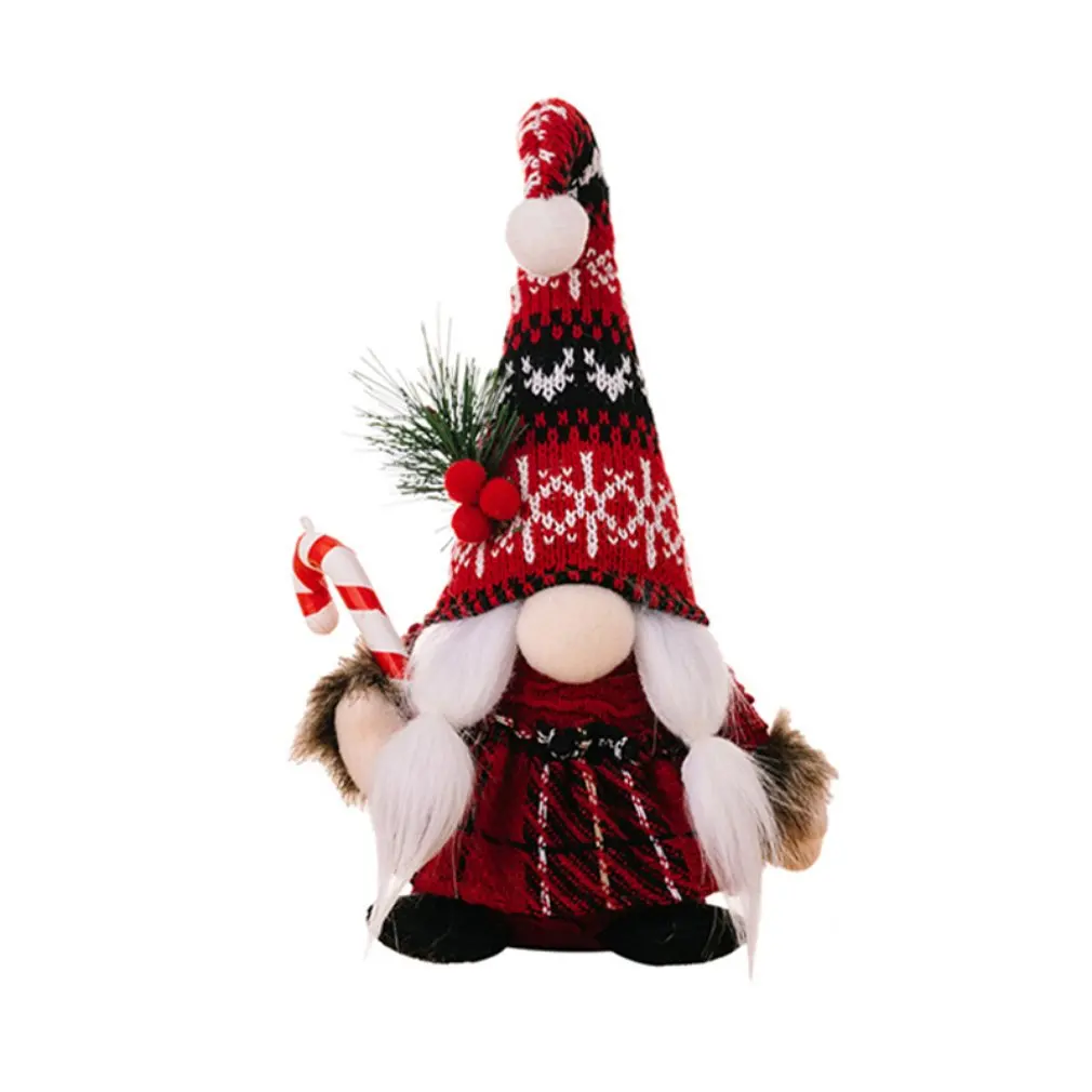 Christmas Decoration Supplies Striped Knit Hat Rudolph Hanging Legs Figurines Faceless Doll Gnome Ornament