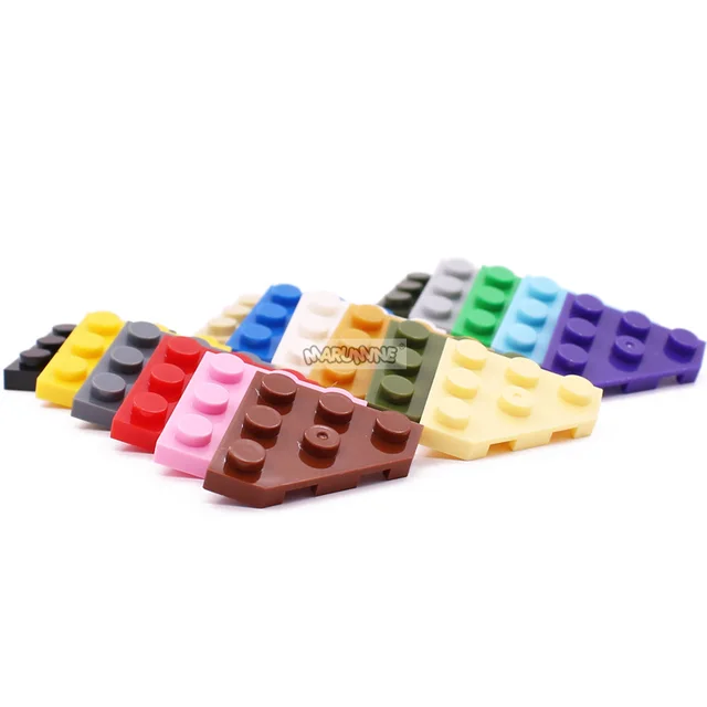 Marumine 2450 Wedge Plate 3x3 Cut Corner Compatible Assembles Particles Building Blocks Parts DIY Educational Tech Parts Toys 4