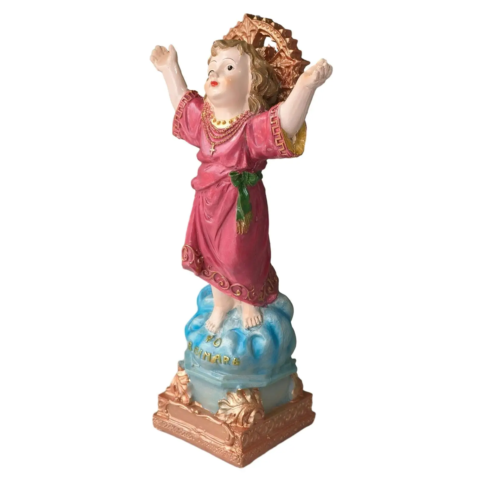 Divino Nino Jesus Resin Figures Holiday Decor 20.5cm Height Ornament Catholic Statue for Shelf Home Cabinet Livingroom Office