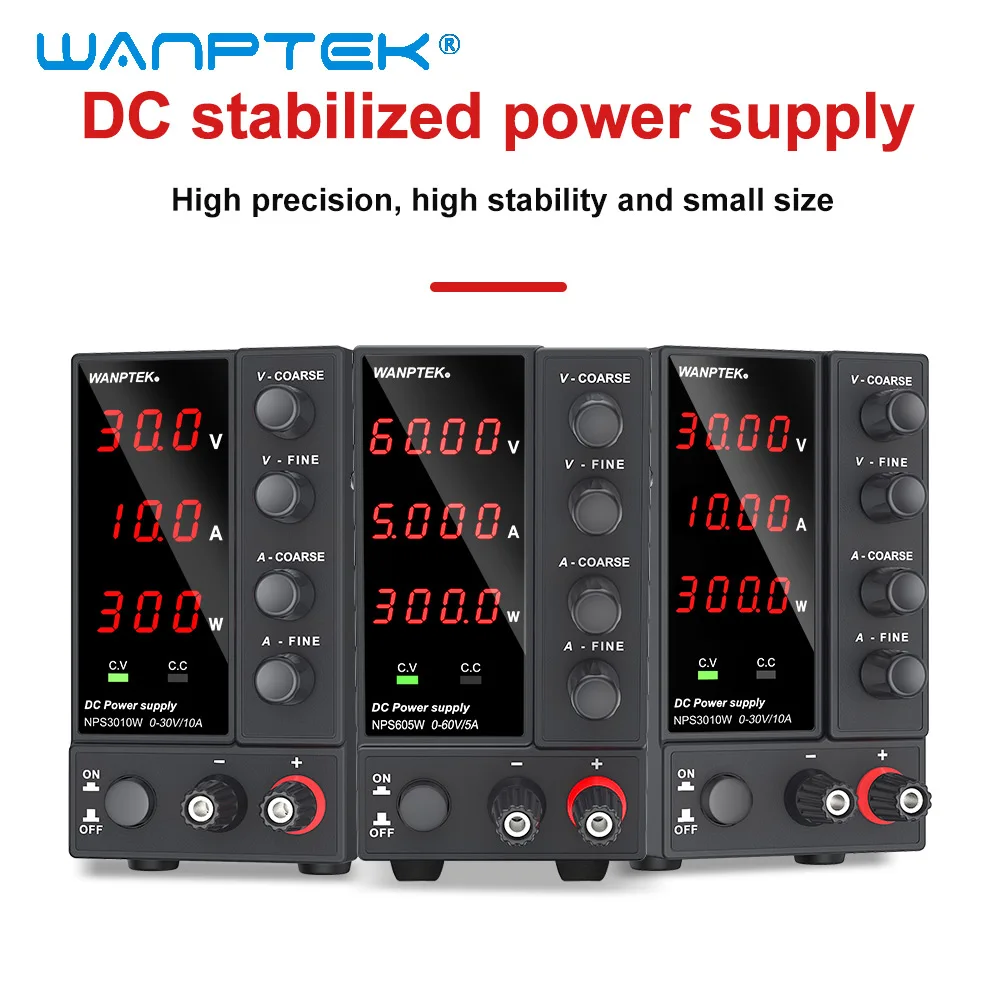 

Wanptek Regulated Lab DC Power Supply Adjustable 30V 10A 60V 5A Voltage Regulator Stabilizer Switching Bench Source 120V 3A DIY