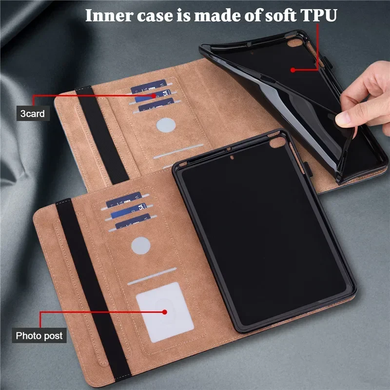 Luxury Leather Wallet Stand Tablet Case