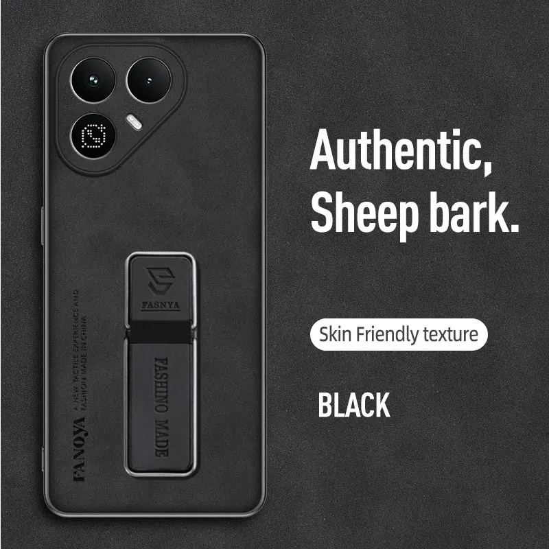 Premium PU Leather Shockproof Phone Case with Magnetic Stand Holder and Soft Silicone Frame