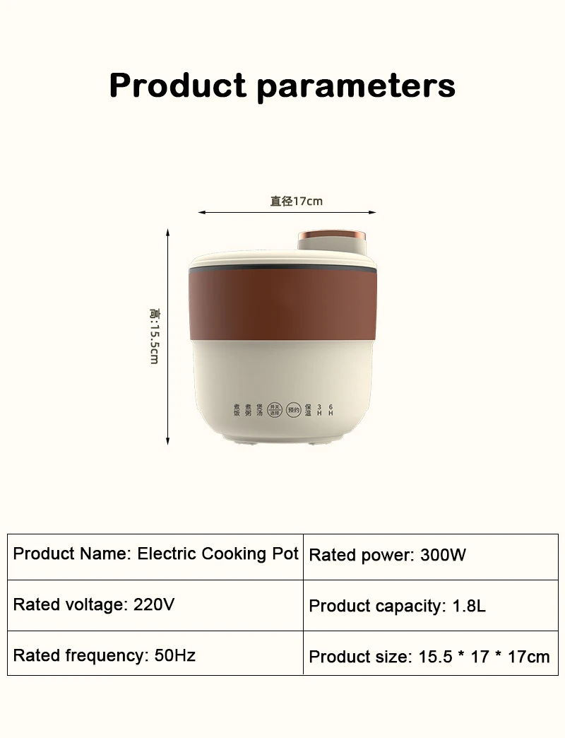 DMWD 220V Multifunction Electric Cooker Non-stick Stew Soup Noodle Porridge Cooking Pot Skillet Hot Pot Heating Pan Rice Cooker