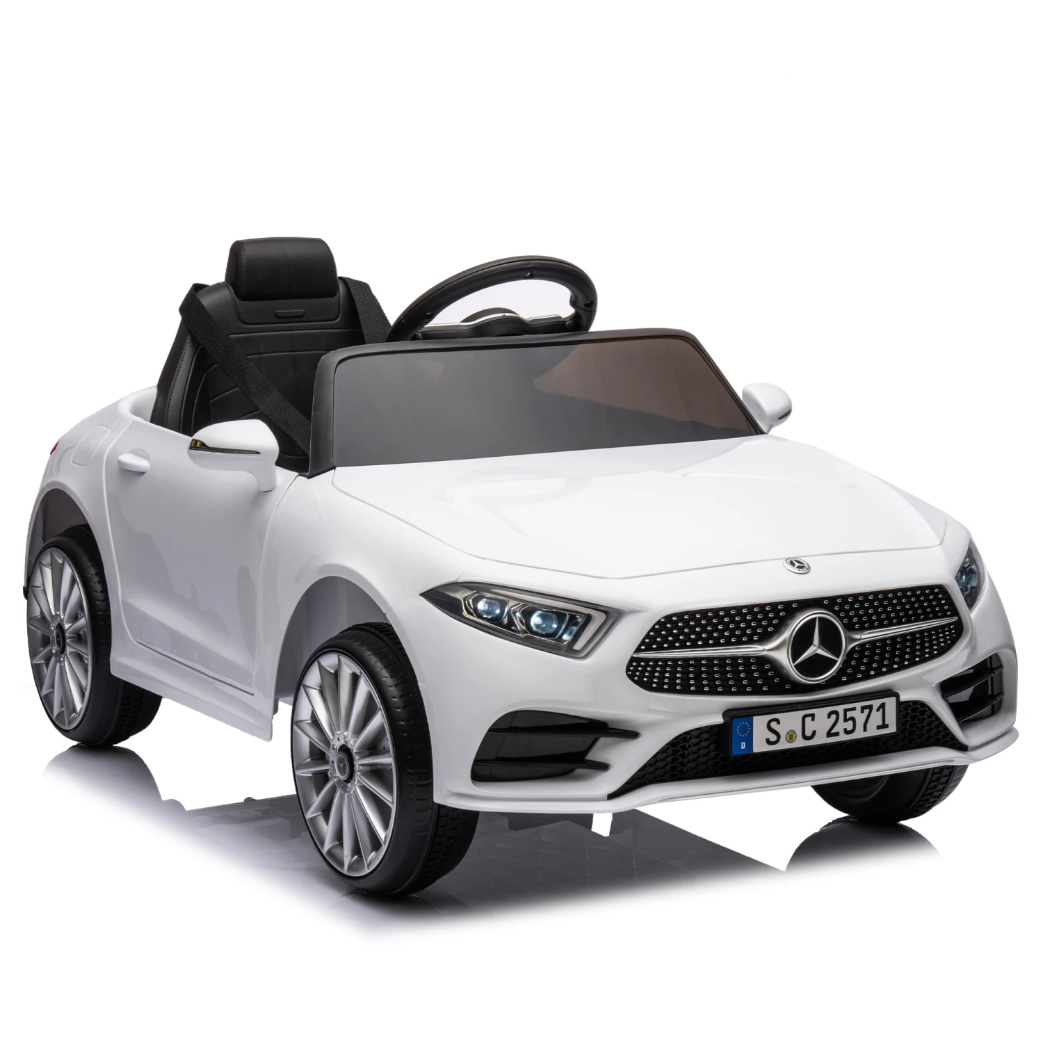 12V Kids Ride On Car w/ Parents Remote Control,Licensed Mercedes-Benz CLS 350 for Kids,Four Wheel Suspension,Power Display,Music 5