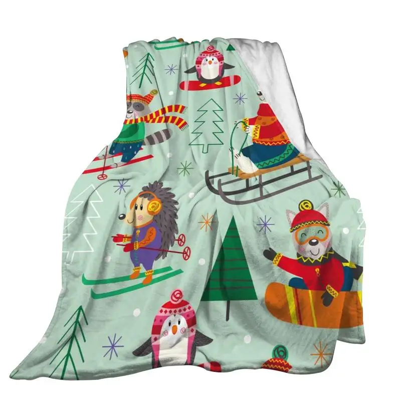 

3D одеяло в виде животных, мультяшное плюшевое теплое одеяло, украшение для дивана, кровати, портативное детское Подарочное одеяло, машинная стирка, для малышей