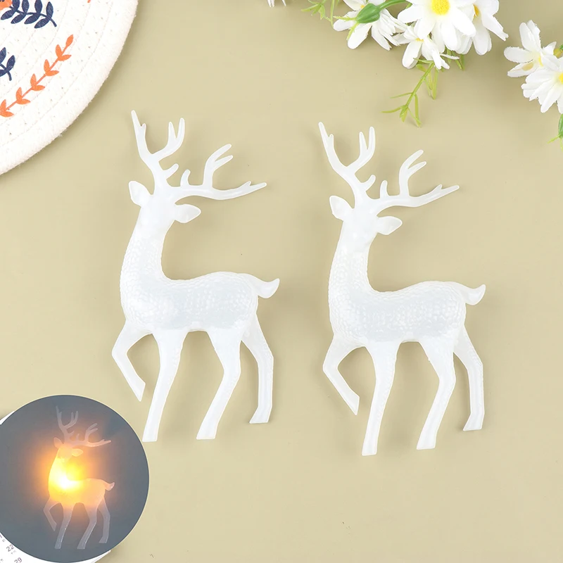 

1Pc Artificial Christmas Sika Deer Reindeer Fairy Animal Statue Home Simulation Elk Shop Display Cabinet Ornaments Tale Prop