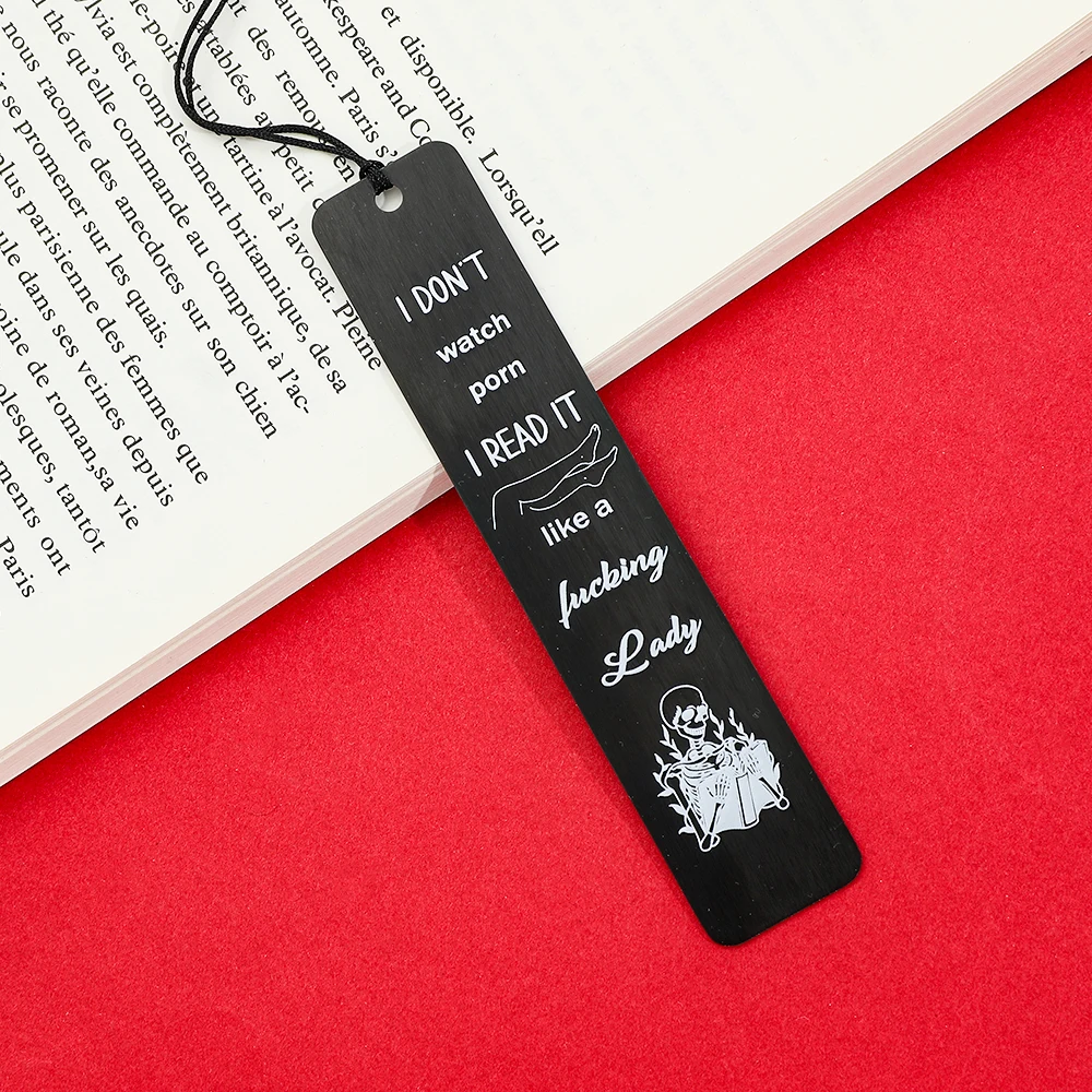 Creative electrophoretic black high-end skull text bookmark/exquisite packaging gift box stainless steel metal bookmark, learnin