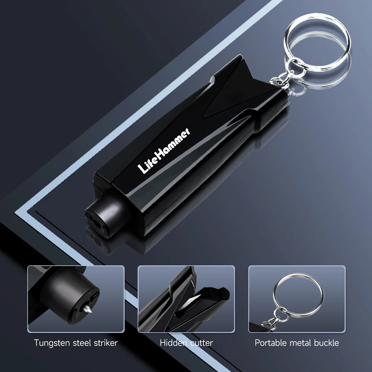 Car Emergency Safety Hammer Glass Window Breaker Seat Belt Escape Cutter Key Chain Knife Life Saving Tool For Vehicles car safety hammer,safety hammer,window breaker,seatbelt cutter tool