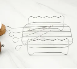 Deluxe Stainless Steel Outdoor Grill & Skewer Set with Steamer Accessory (Grill Baking stick)