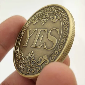 SÌ NO Decisione Monete Collezioni di monete magiche Buona fortuna Bronzo antico vintage Desiderio Moneta fortunata Monete americane Monete d'oro commemorative