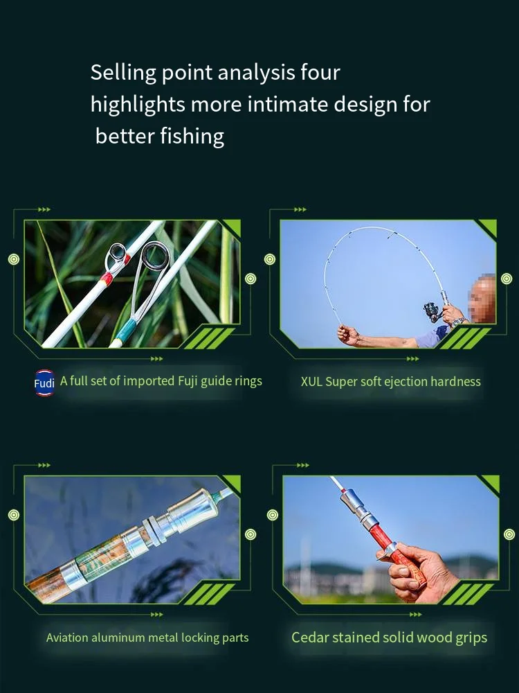 FUJI-Portable Ultralight Fishing Rod, Telescopic FRP Carp Pole, Lure  River,Travel, Sea Spinning, Casting, Pink, Green, XUL,1.47m