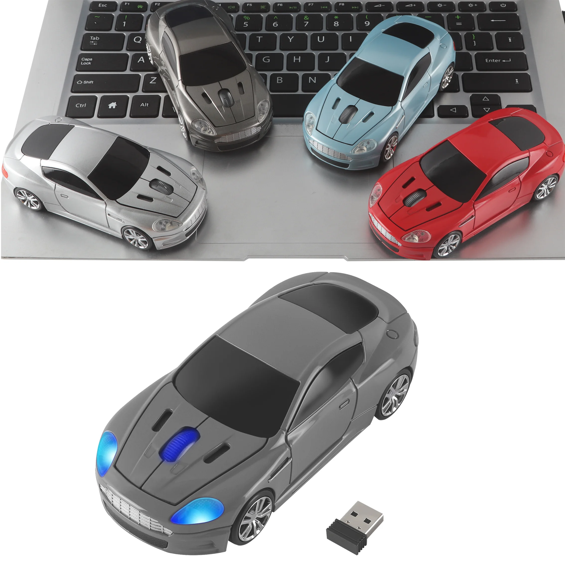 

USB Optical Computer Mouse 1600DPI Sports Car Wireless Mouse 3D Mini Ergonomic Office Mice Portable PC Gamer Mause For Kids Gift