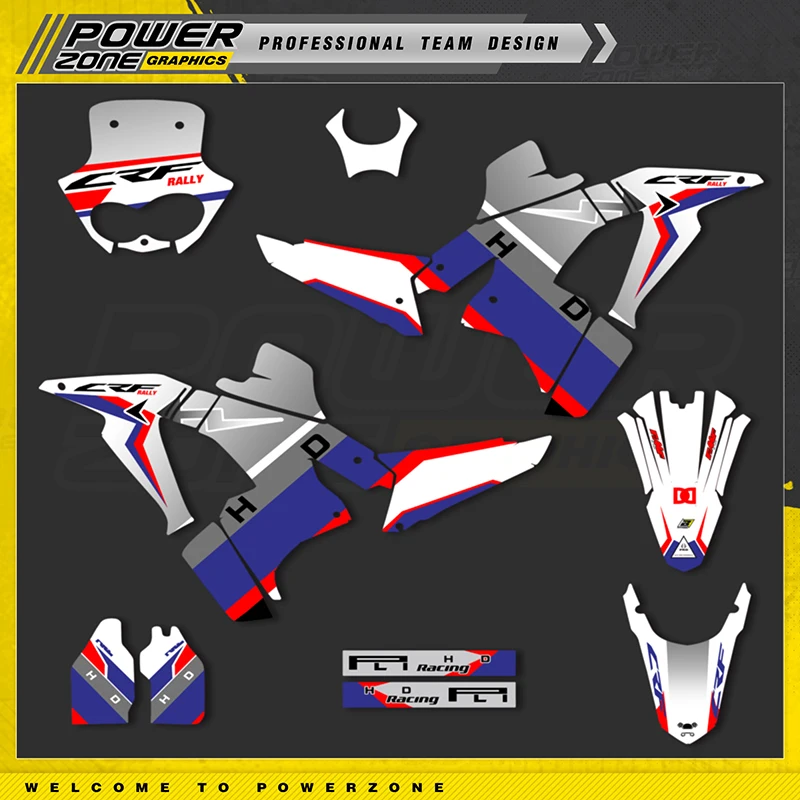 

PowerZone Custom Team Graphics Decals For 3M Stickers Kit For HONDA 2021 CRF250 300 RALLY 2021 Sticker 002