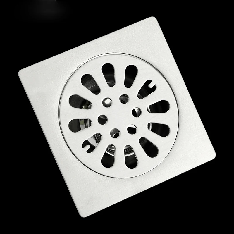 4InchStainlessSteelSquareFloorDrainBathroomDrainsDeodorization