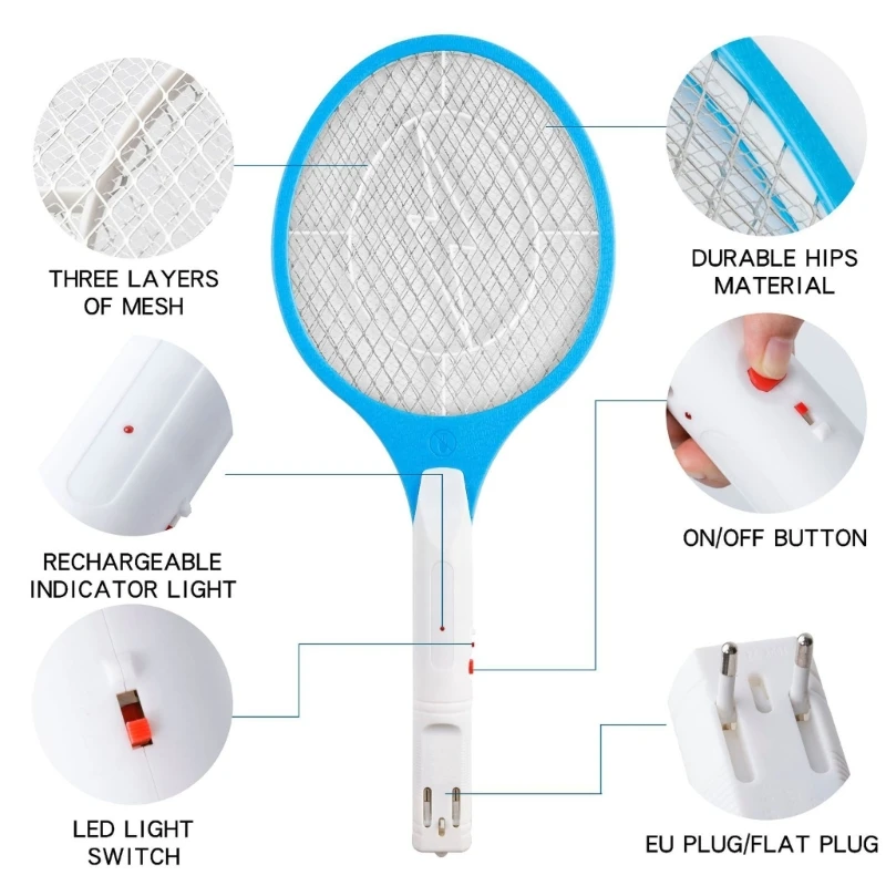 Zapper Elettrico Per Zanzare Zapper Per Zanzare Zapper Per Insetti Portatile Ricaricabile Racchette Per Zanzare Per Interni