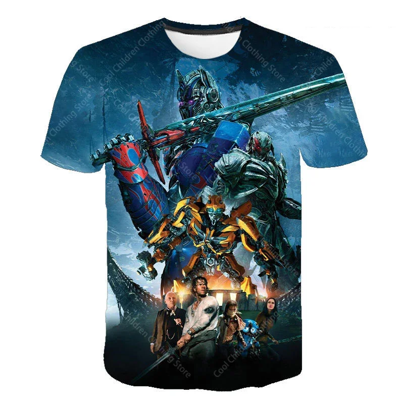Summer Clothing Transformers Fashion Boys Girls Print Short Sleeve T-Shirt Casual Sport Hip Hop Parent Child Clothing 5