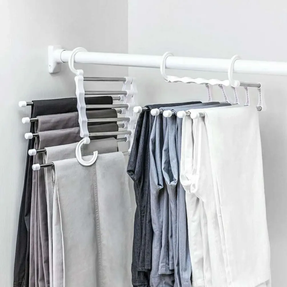 5 In 1 Multifunction Pant Rack Clothes Trousers Hanger Wardrobe Closet