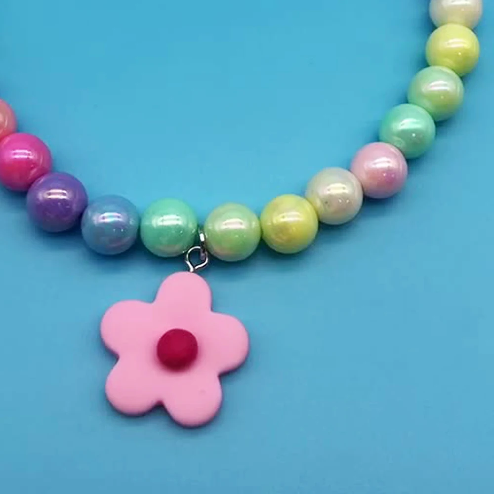 Small Dog Cat Artificial Pearl Necklace Collar Bling Flower Charm Pet Dog Jewelry Accessories Pet Collar Accessory