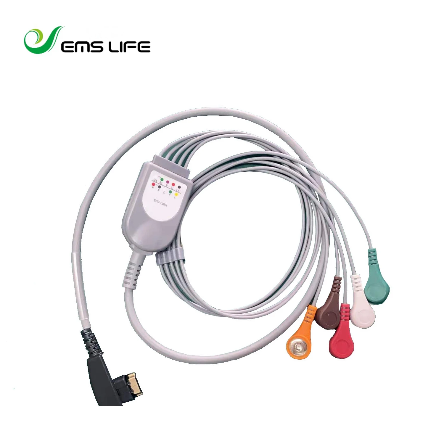 2022 wholesale DMS holter ECG cable 5/ 7/10 leads snap