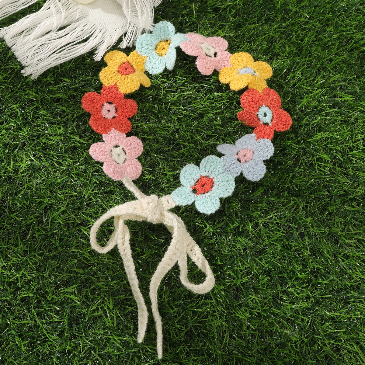 Knitted Flower Headband Colorful Beach Hawaii Hair Accessories Turban Bandage Bandana Ladies Travel Styling Headwear Headwarps