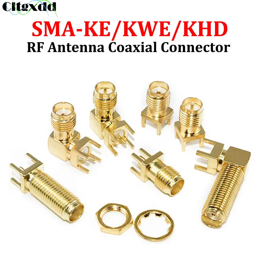 

SMA-KWE/KHD SMA Female Jack Male Plug Adapter Solder Edge PCB Straight Right Angle Mount RF Antenna Coaxial Connector Socket