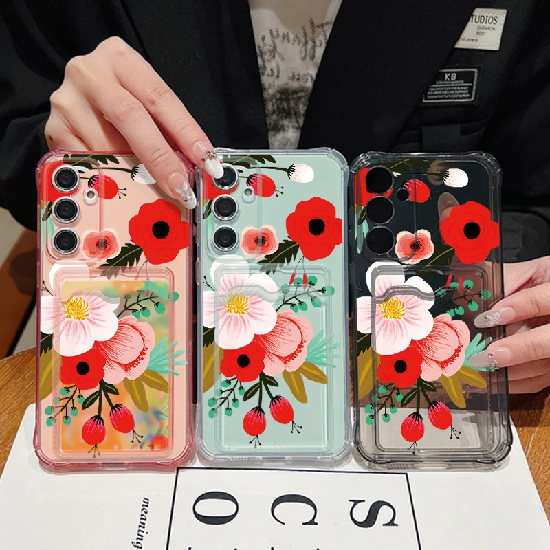 Big Red Flower Card Case