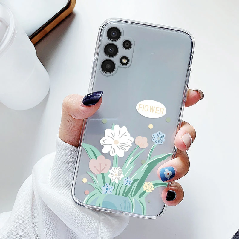 Floral Transparent Soft Silicone Phone Case - Flower TPU Cover