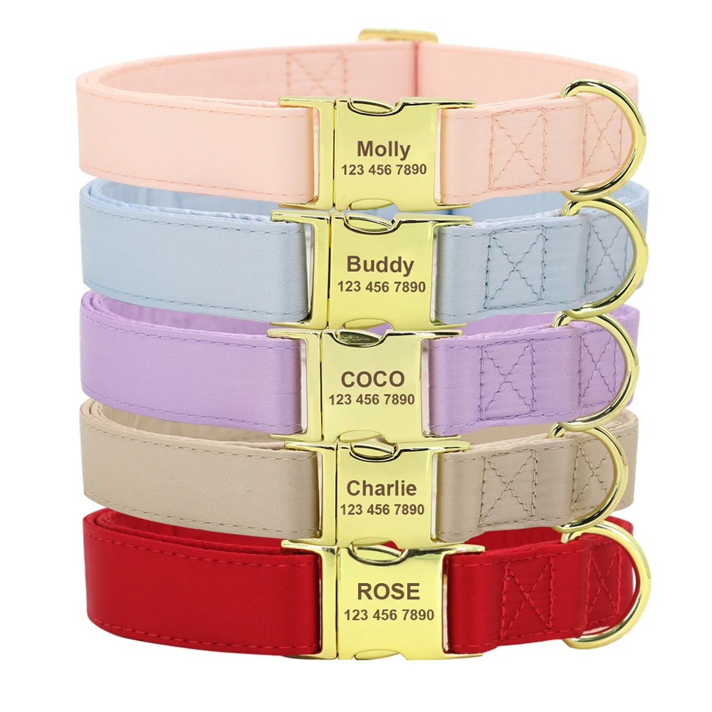 Engraved Dog Pet Collar Puppy Kitten ID Tag Accessories Collar Personalized Nameplate Collars For Dogs Cats Chiens XS-L
