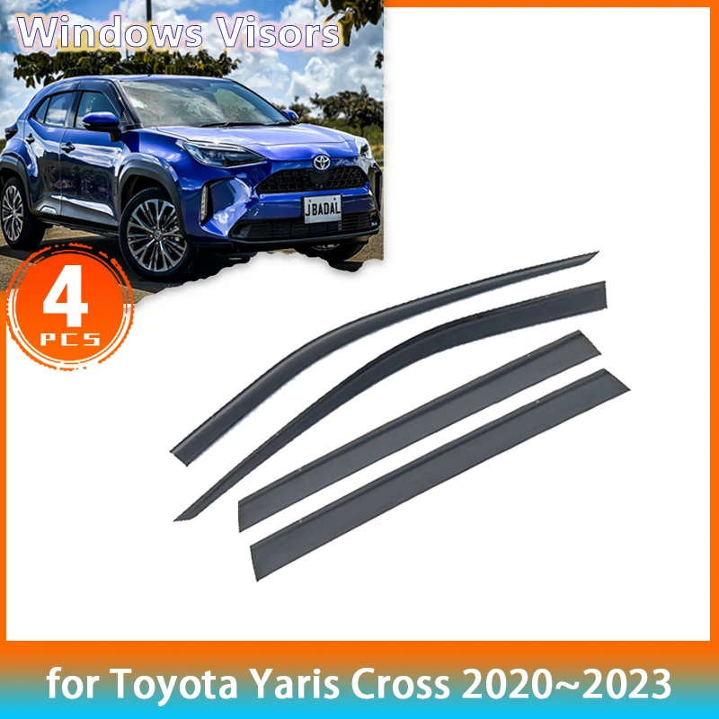 

Дефлекторы для Toyota Yaris Cross GR 2023 2024, аксессуары для боковых окон автомобиля, козырек от дождя, солнцезащитный козырек, навес, отделка, автомобильная наклейка