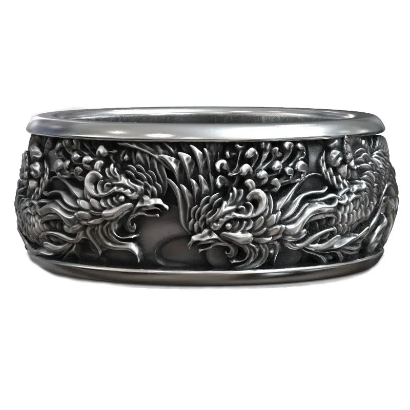 

16g Basan Fire Bird Japanese Mythology Traditional Ornament Rings 925 Solid Sterling Silver Many Sizes Rings Sz 6-13