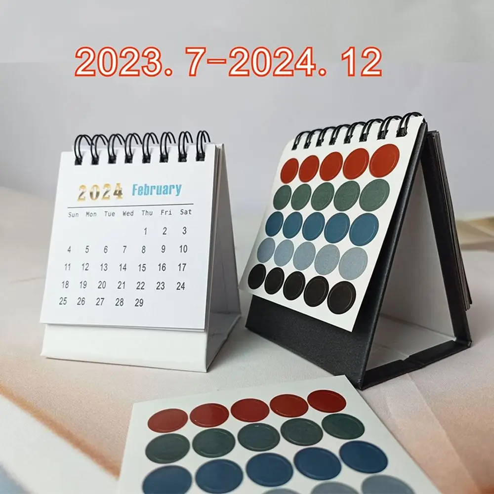휴대용 플립 달력, 가정 사무실 학교 용품, 간단한 2024 2025 달력, 18 개월 책상 달력
