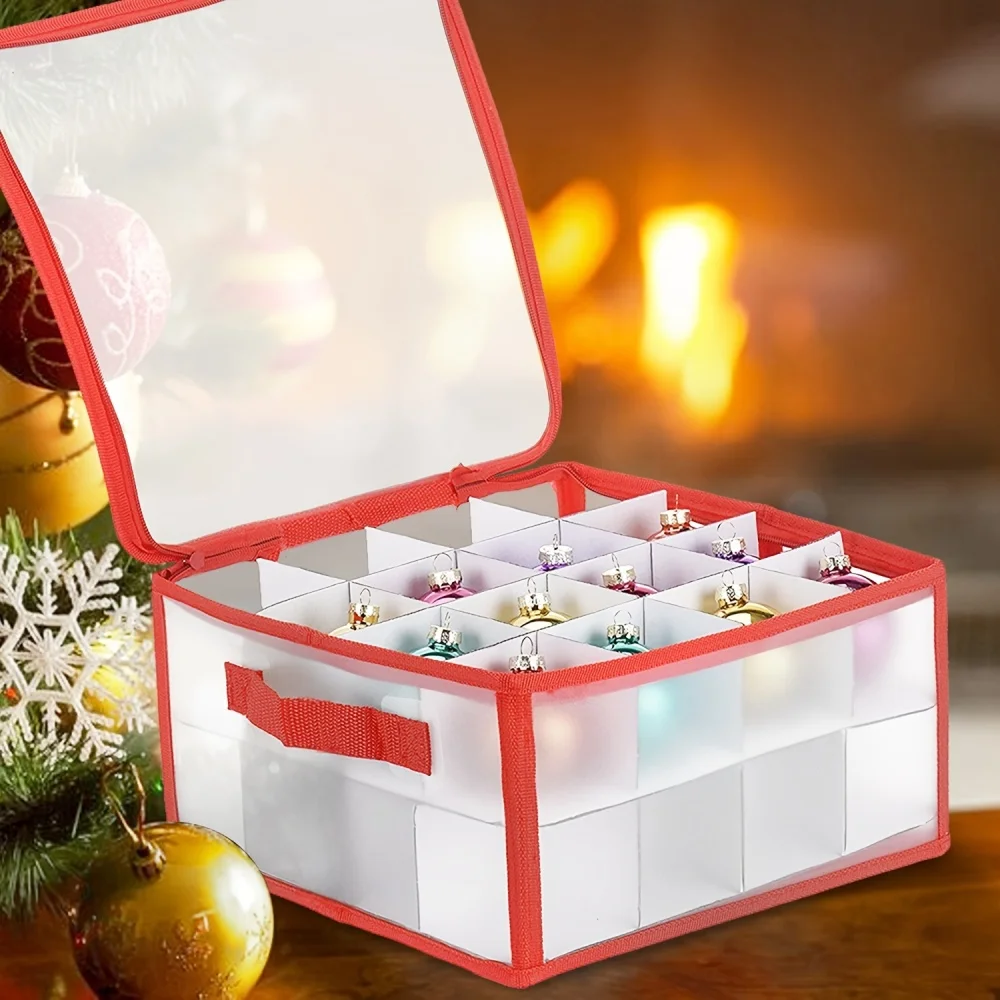 Description Picture 2 of item32/64 Grid Baubles Storage Box Christmas Balls Storage Xmas Tree Decorations Organizer Bauble Storage Divider Toys Home Storage