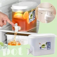 Distributeur d'eau de réfrigérateur avec couvercle, bouilloire d'eau potable, bouteille froide, couvercle de jus, boisson domestique, stockage de lait 6