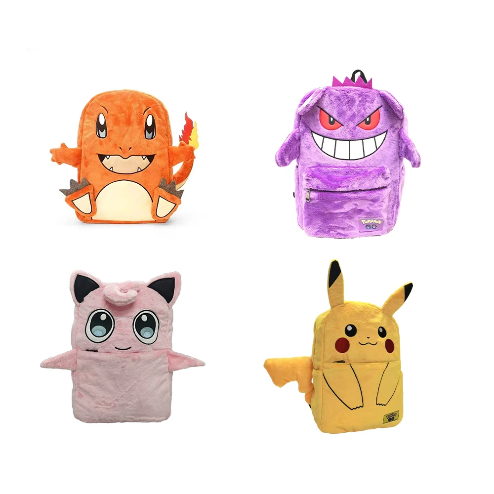 

Kawaii Anime Pokemon School Opens Season Pikachu Snorlax Cute Student Backpack Gengar Plush Couple Backpack Holiday Gift