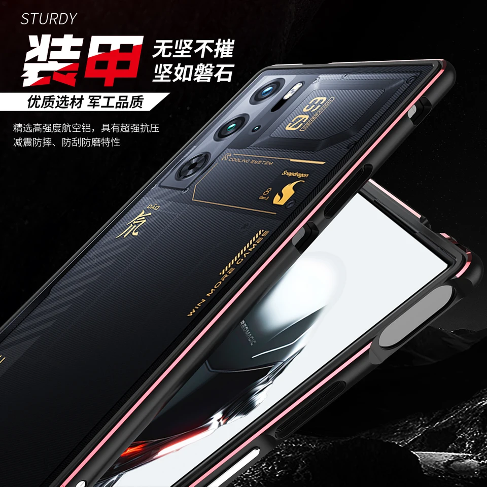 Zte nubiuの保護ケース,Red magic 9 pro plus,アルミニウムフレーム