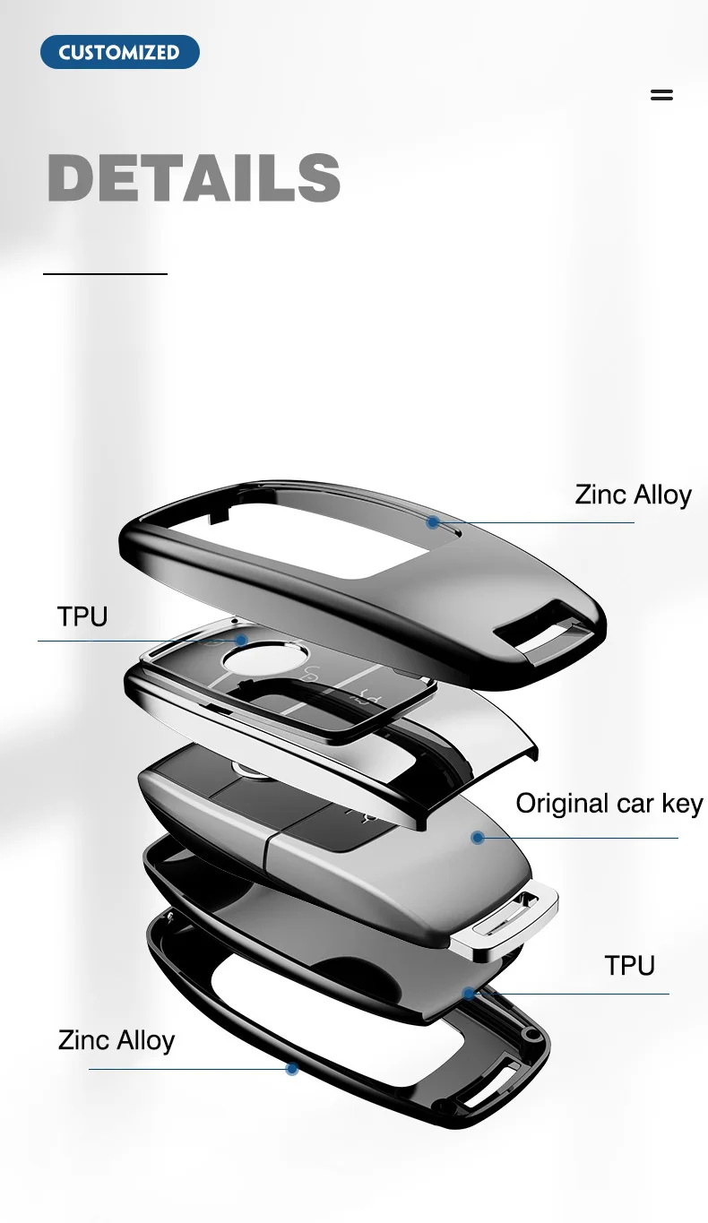 Custodia per chiave A distanza per auto in lega TPU per Mercedes Benz A C E S classe G GLC CLE CLA GLB GLS W177 W205 W213 W222 X167 AMG - Sa0eed539efe642d9adfe240774a87917a