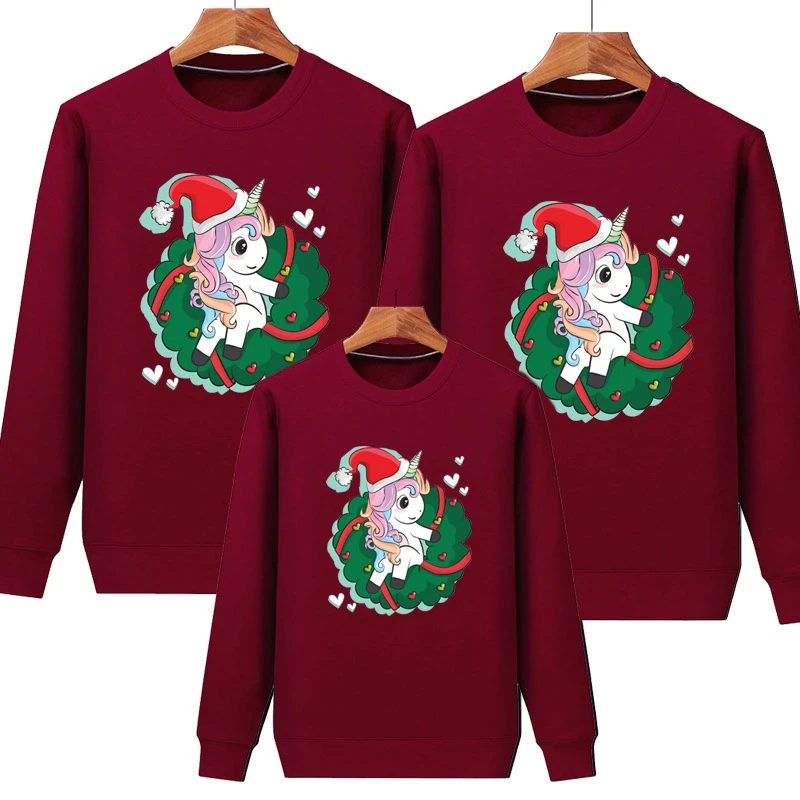 Conjuntos familiares a juego de invierno 2024 Sudadera navideña Suéteres de Año Nuevo Jersey de madre, padre, hija, hijo, pareja Jersey para niños
