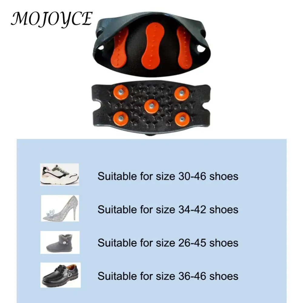 5-Stud Climbing Crampons Anti Slip Mountaineering Cleats Unisex Snow Claw Shoe Covers Outdoor Chain Shoe Spikes
