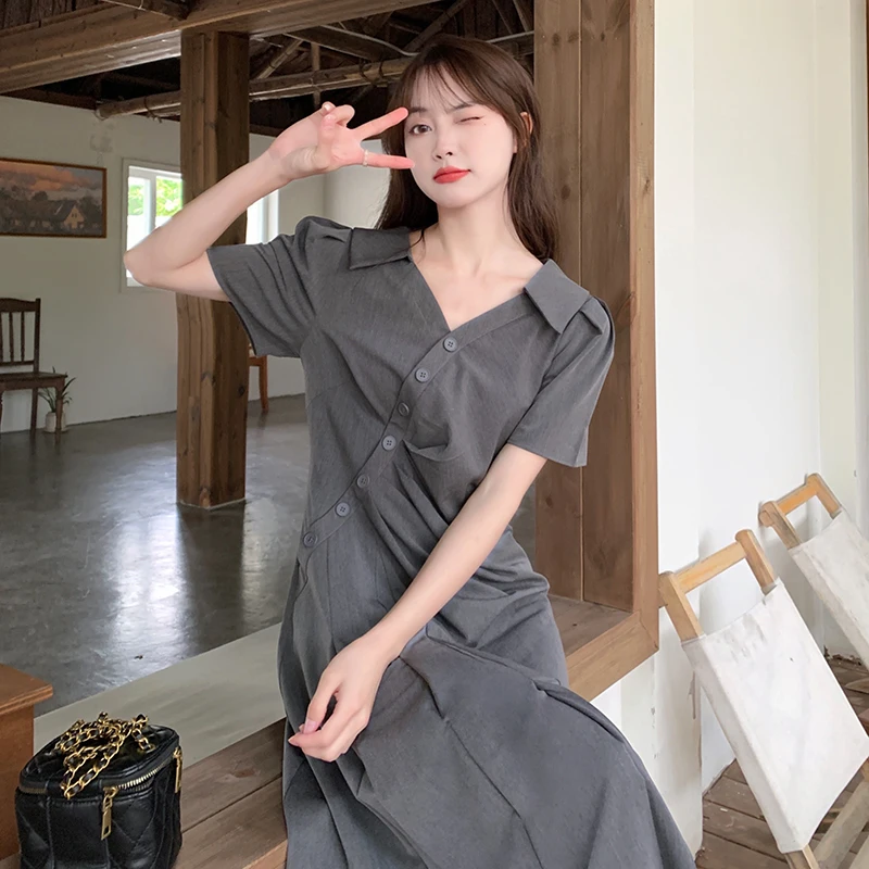 

2023 New V-neck Oversize Women's Summer Long Dress Free Shipping