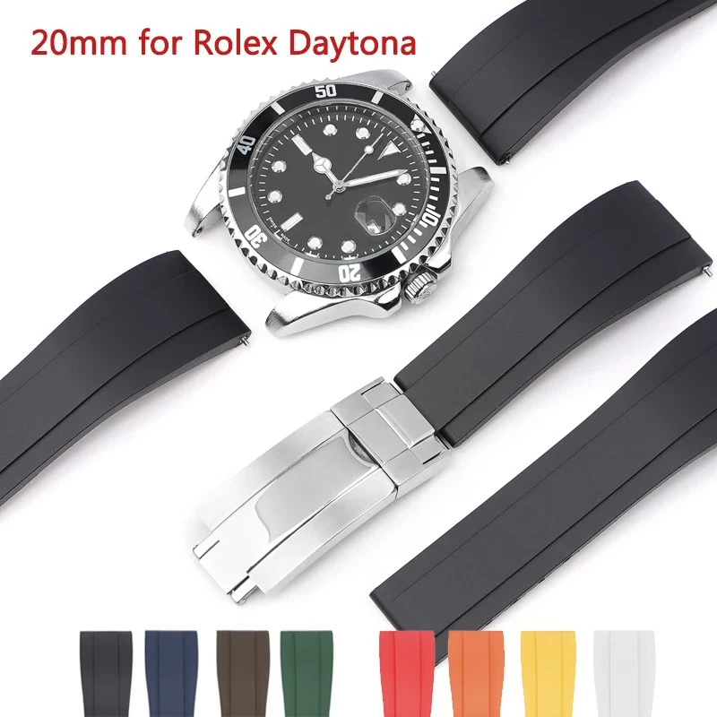Luxury Waterproof TPU Rubber Watch Band with Stainless Steel Folding Buckle