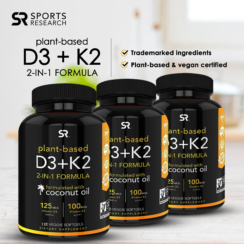 

Vitamin K2 D3 with Organic Coconut Oil for Bone Health and Immune Support