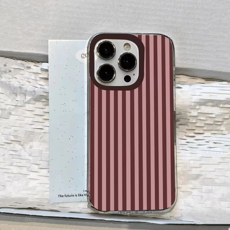 Stylish Striped Aesthetic Phone Case - Vibrant Back Cover Design