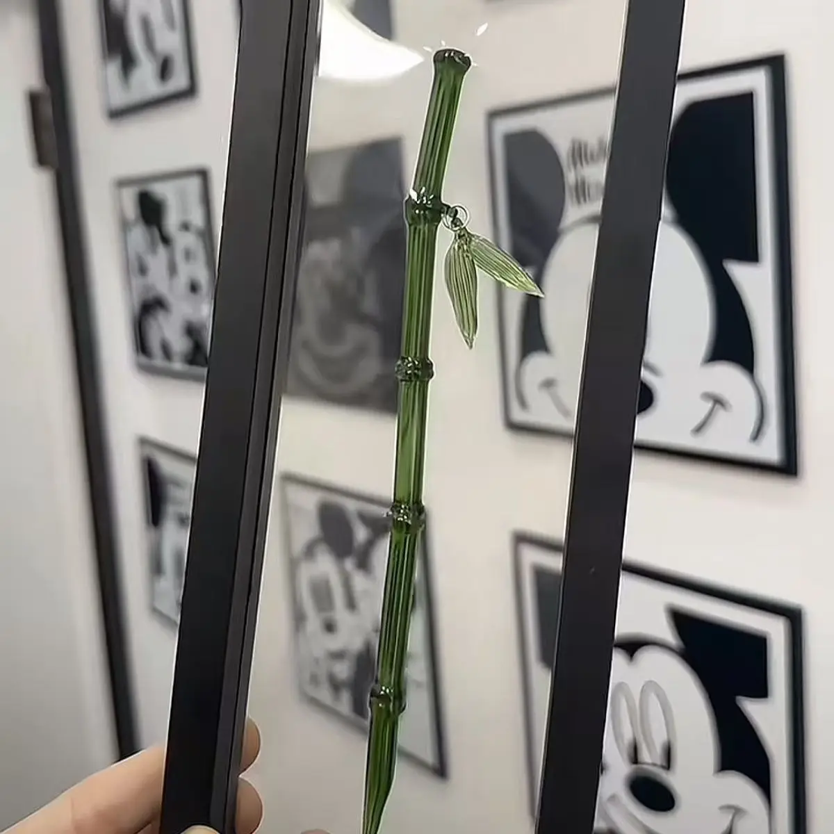 2025 Oriental Bamboo Leaf Hairpin Hand-Carved Eco-Resin Hair Stick with Accents, Chinese Style Hair Accessories for Hanfu