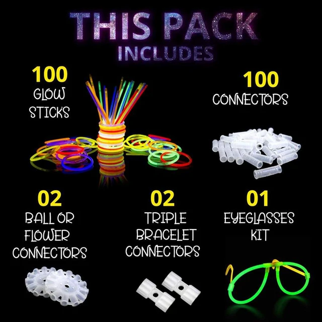 Partysticks Glow Sticks Party Supplies 100/200pcs - 8 Inch Glow In The Dark  Light Up Sticks Party Favors, Glow Party Decorations, Neon Party Glow Neck