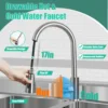 47.2*17.7*31.9 Inch Stainless Steel Kitchen Double Sink with Drawable Hot Cold Water Faucet Separate Sinks with Storage Rack 4